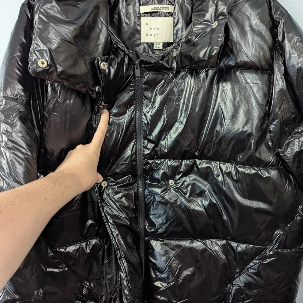 a new day Glossy Black Puffer Coat Xxl - Picture 5 of 7